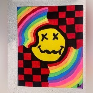 Trippy smiley face painting